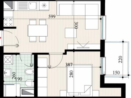 🏖️ Apartament 1+1 për shitje në Golem 📍