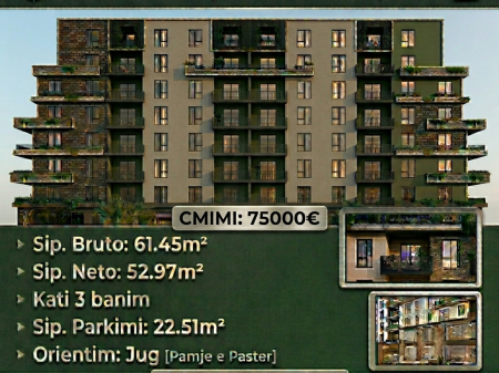 Shitet Apart. 1+1+Parkim, Green Rez. Kamez