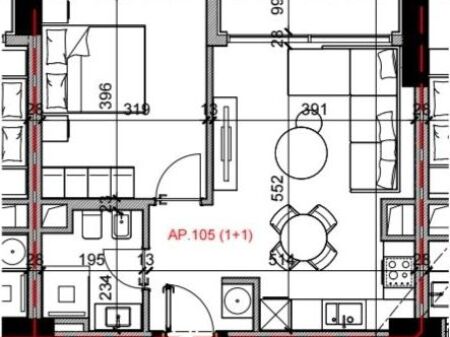 APARTAMENT 1+1 NE SHITJE