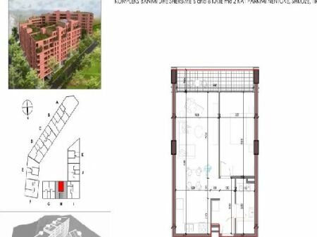 Appartamento 1+1 in vendita 📌Shkoze, Forest Residence- Prezzo 10.300.000 leke (4° piano residenziale)
