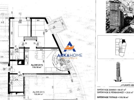 FOR SALE APARTMENT 2+1+BALCONY " THE 44 TOWER, DRITAN HOXHA STREET " 311,000 EURO