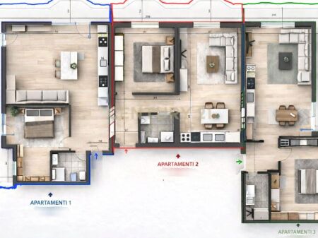 Okazion tek Brryli. APARTAMENT 236 m2 PER SHITJE (1450 euro/m2: veranda 725 euro/m2)
