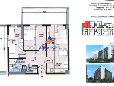 SHITET APARTAMENT 2+1+BALLKON "ISH FUSHA E AVIACIONIT" 163.420 EURO