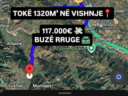 ⛰️ FOR SALE: Agricultural Land 1320 m² (VISHNJE - TEG 🟣) 📍Surrounded by Nature 🌳 117,000€ Direct Road Access 🔥🛣️