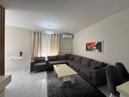 Apartment 1+1 for rent on the first floor of a villa in the Durres Road area!  The apartment is newly finished and furnished as in the photo under very favorable conditions for comfortable living.  Area 50m2 organized in a living room and shared kitchen, one bedroom and one bathroom (no balcony).  Fixed water fee of 1000 lek and no administration cost.  Suitable for one or two persons.  Price 55,000 lek/month  For more information or property visit contact me!