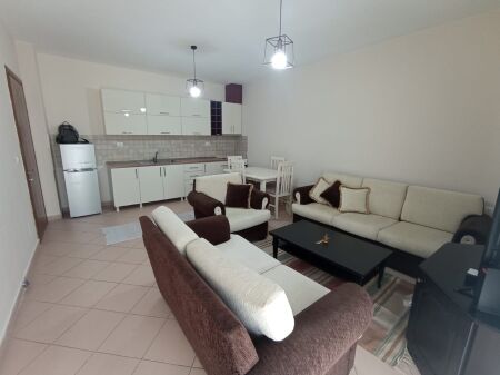 Siri Kodra Street, near Big Market, a 2+1+2 furnished apartment is for rent. 65,000 Leke