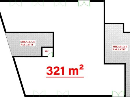SHITET AMBIENT KOMERCIAL 321 m² NË ASTIR – 7 DYQANE TË BASHKUARA, PJESË E NJËSISË 545 m²