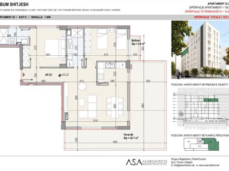 Shitet Apartament 2+1 në zonën e Spitalit, Durrës